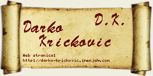 Darko Kričković vizit kartica